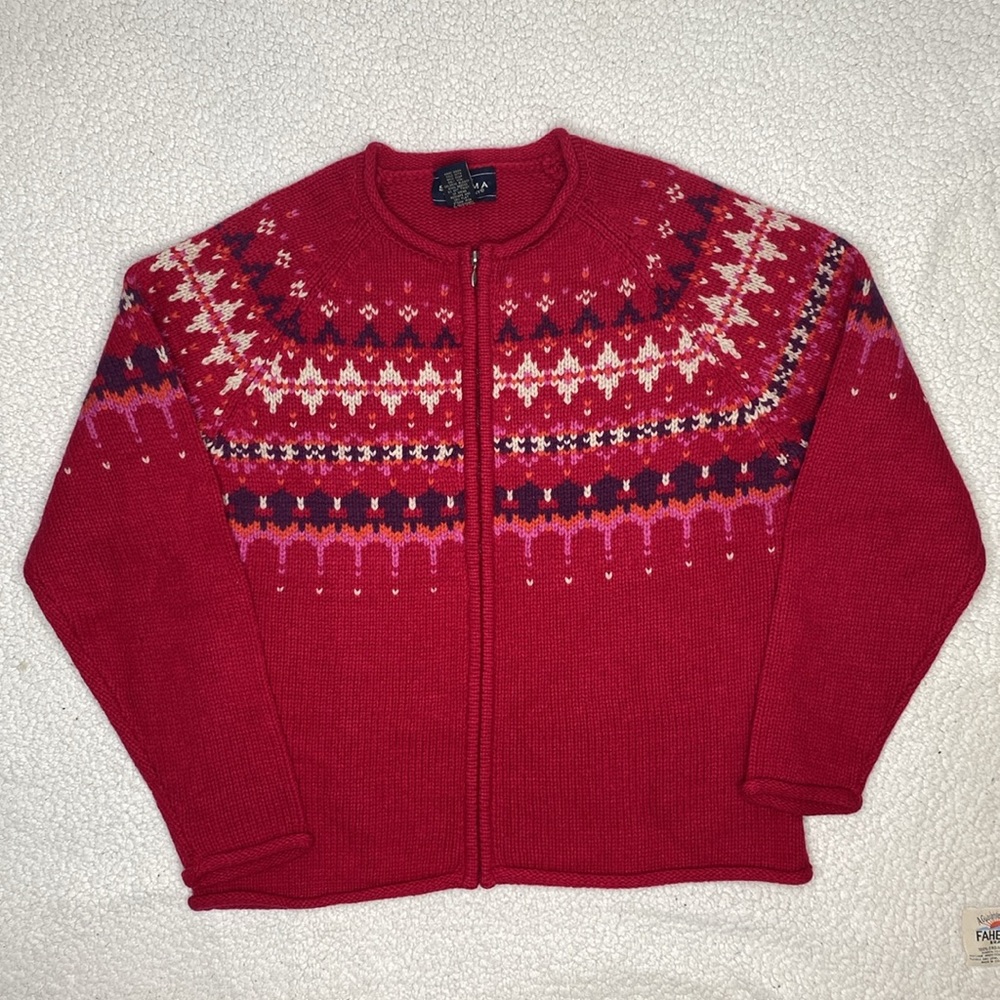 Sonoma Lambswool Full Zip Cardigan Sweater: Size Medium